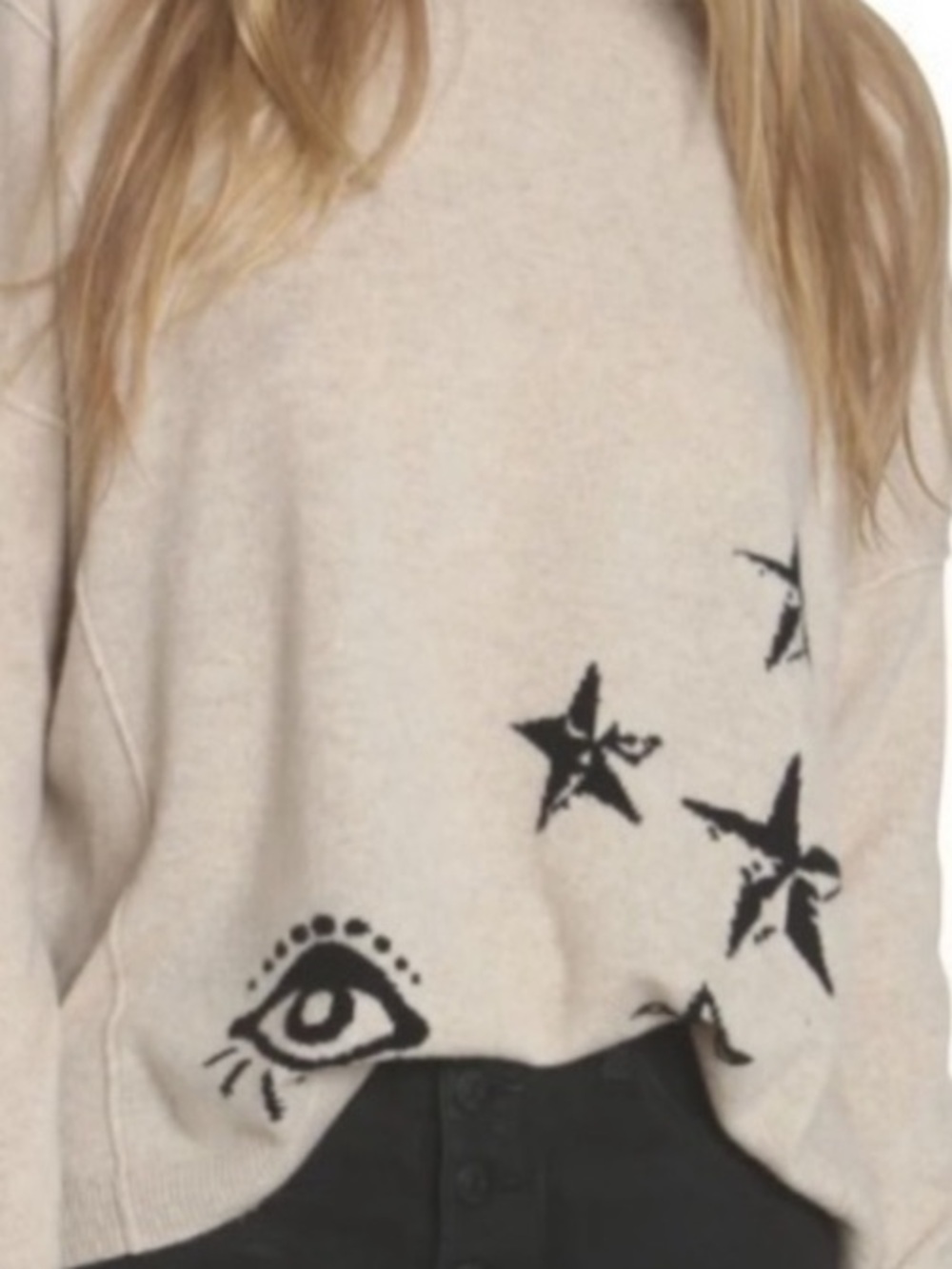 LABEL+ thread Cashmere Lucky Stars Scoop Neck - Picture 3 of 16